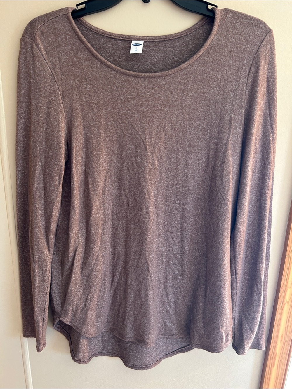 Old Navy Women's Long Sleeve Scoop Neck Top - Heathered Brown